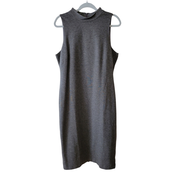 WHBM Gray Sleeveless Midi Length Sheath Dress Size 12 - Picture 1 of 4